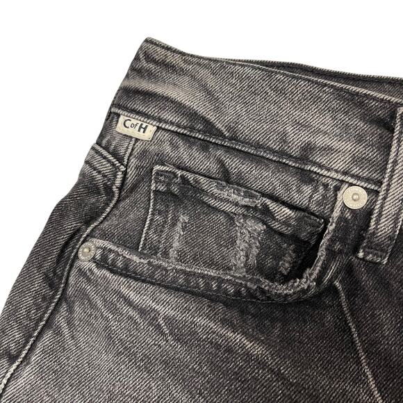Citizens Of Humanity Black Denim Jeans Emerson Size 24 Button Fly Distressed - Picture 6 of 14